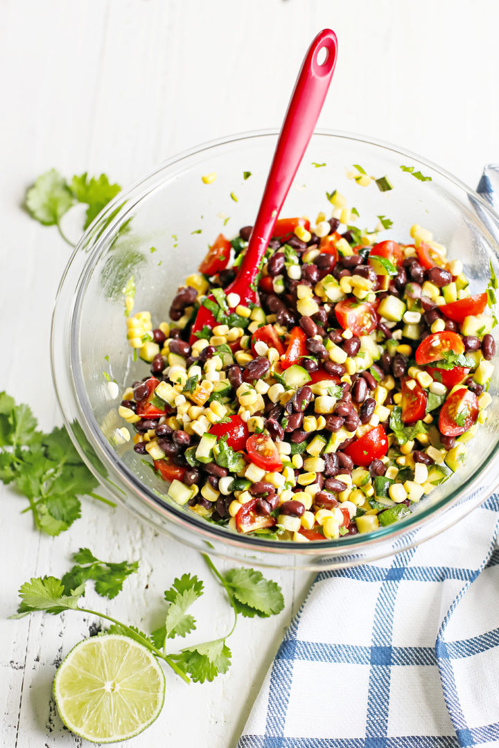 a glass bowl with homemade zucchini salsa