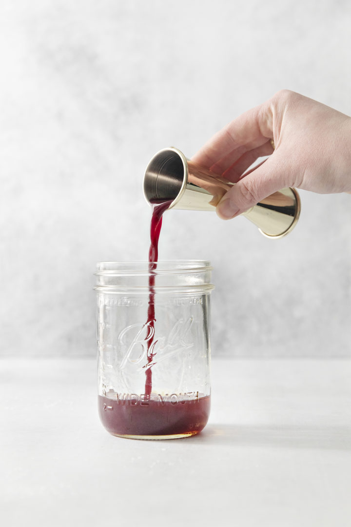 photo of step 2 to make a blood orange whiskey sour