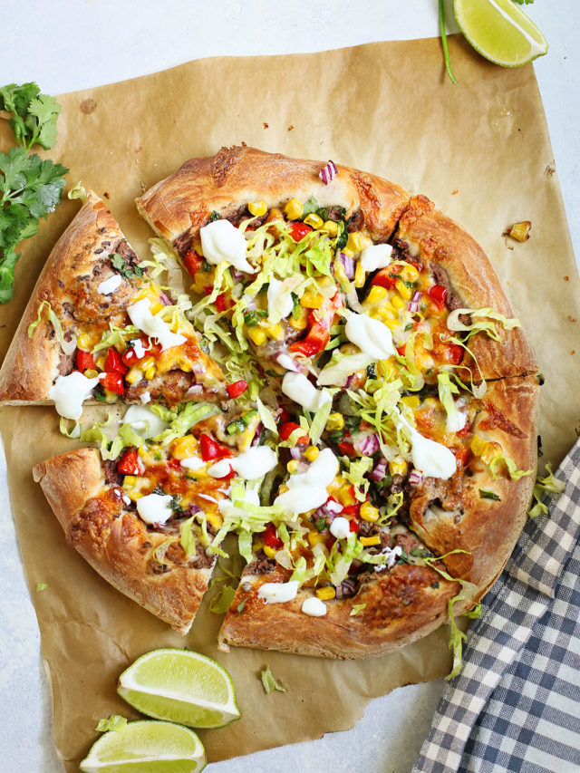Cinco de Mayo Mexican Pizza: Homemade Crust, Veggie Toppings!