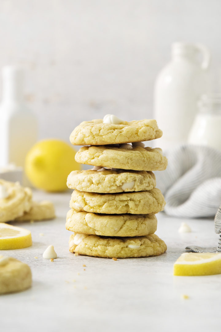 stack of gluten free lemon cream cheese cookies	