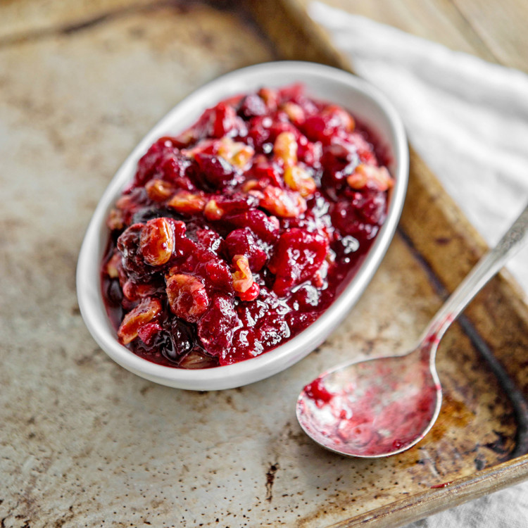 white bowl of cranberry relish