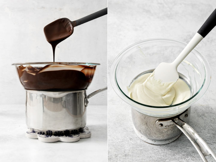 showing how to temper chocolate for fruit and nut chocolate bark