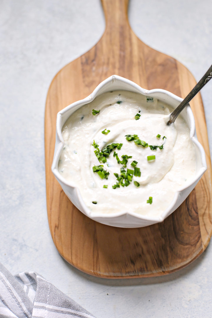 a bowl of homemade creamy horseradish sauce