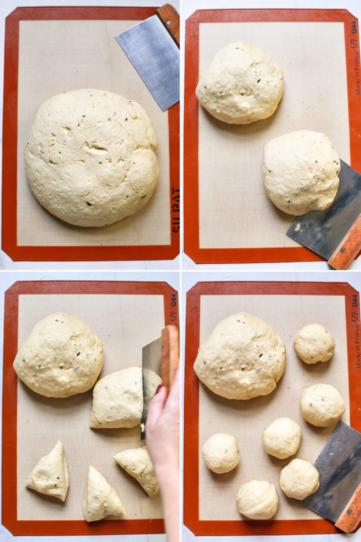 step by step photos showing how to make potato rolls