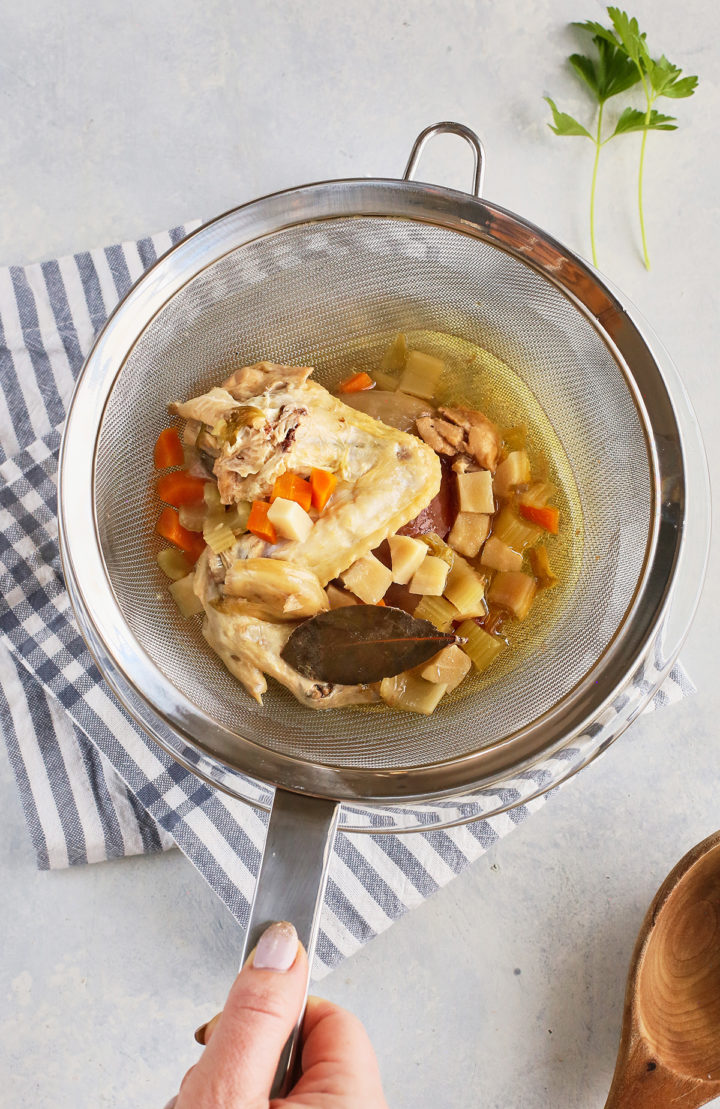 straining Instant Pot chicken stock after cooking