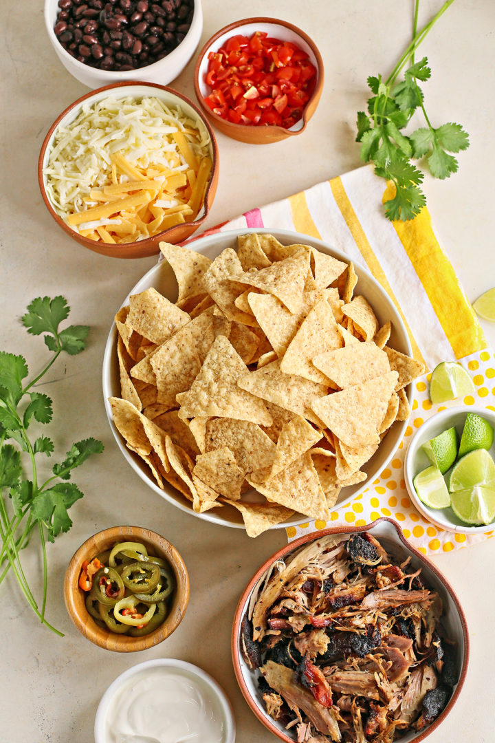 ingredients to make pork nachos