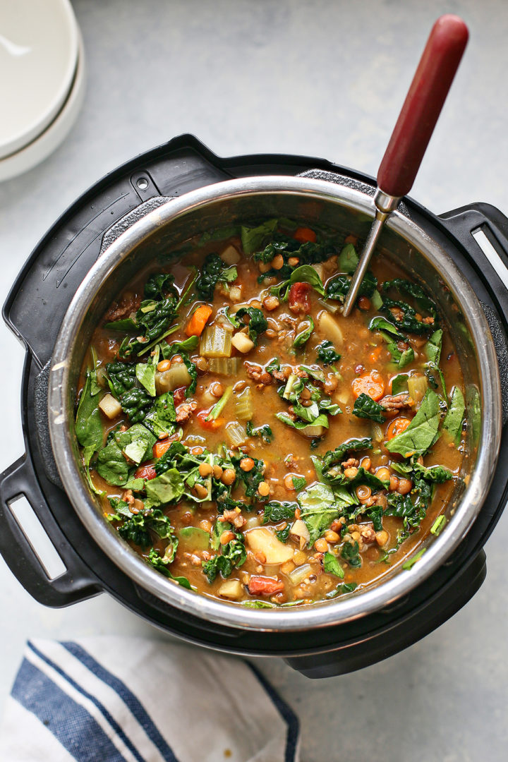 instant pot of Instant Pot lentil soup recipe 
