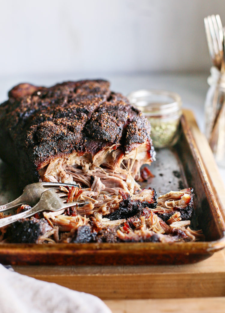 photo of baking sheet with shredded pulled pork