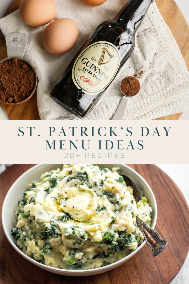 collage of recipe photos for st. patrick's day dinner