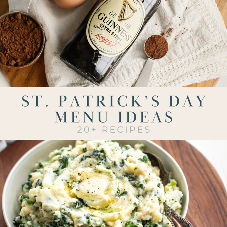 collage of recipe photos for st. patrick's day dinner