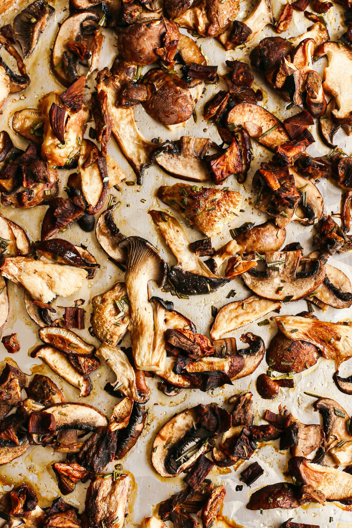 roasted mushrooms for easy mushroom risotto recipe
