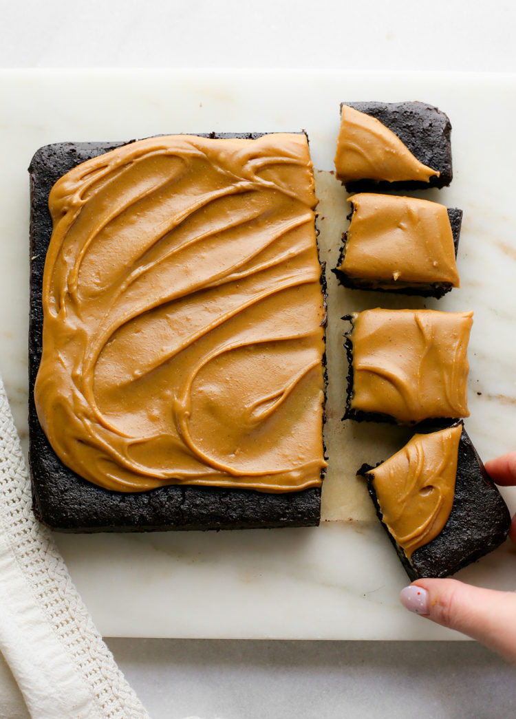 guiness brownies on a marble tray