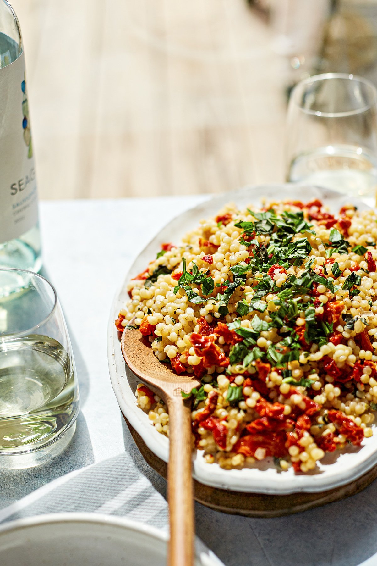 Easy Pearl Couscous Salad with SunDried Tomatoes and Fresh Herbs