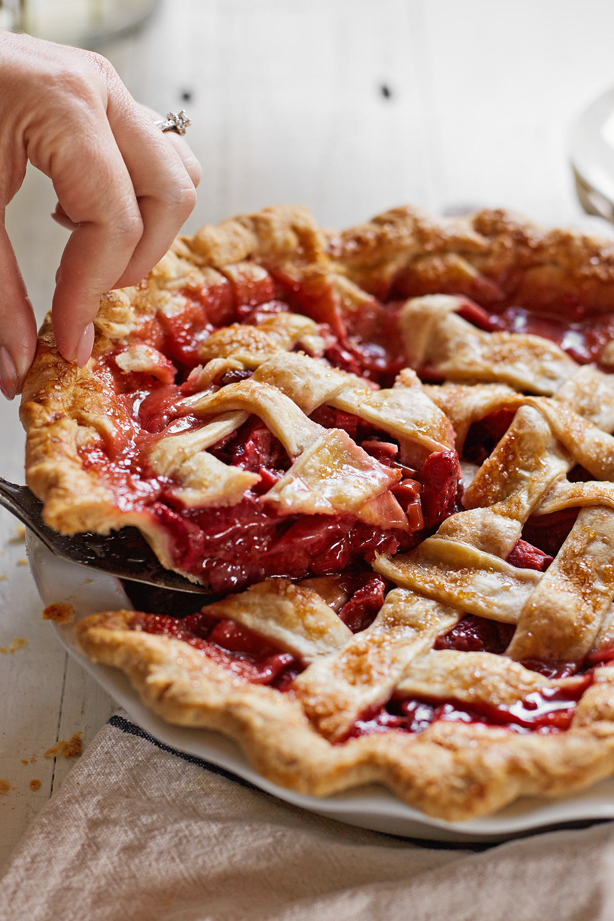 Easy Strawberry Rhubarb Lattice Pie Recipe | Good Life Eats®