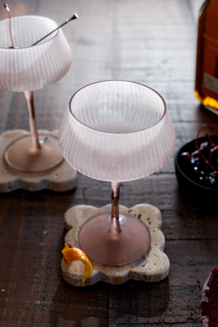 A chilled coupe glass. 