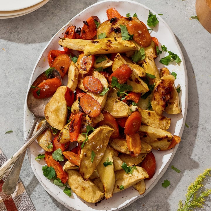 Honey Balsamic Roasted Parsnips and Carrots Recipe